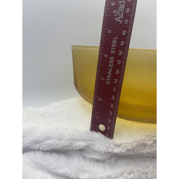 Vintage Amber Glass Kemple Indiana Bark Design Serving Bowl - Picture 7 of 7